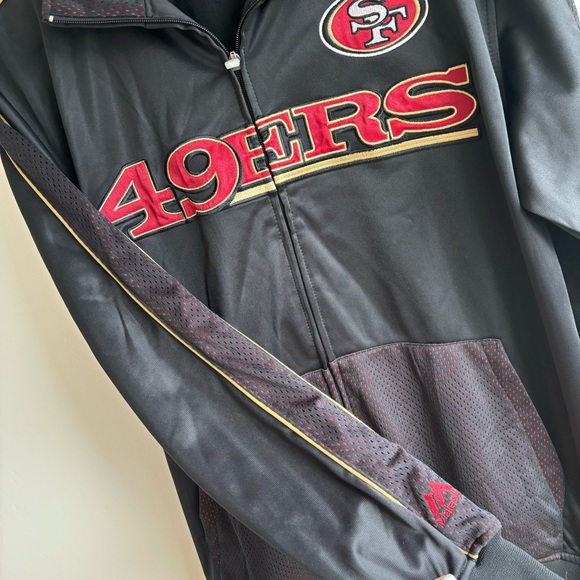 Vintage Y2K Majestic San Francisco 49ers mesh black track jacket | MT TALL - Picture 5 of 12